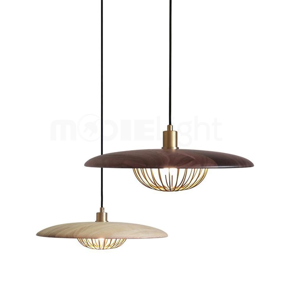 Lampe à suspension Kasa en métal et bois nordique