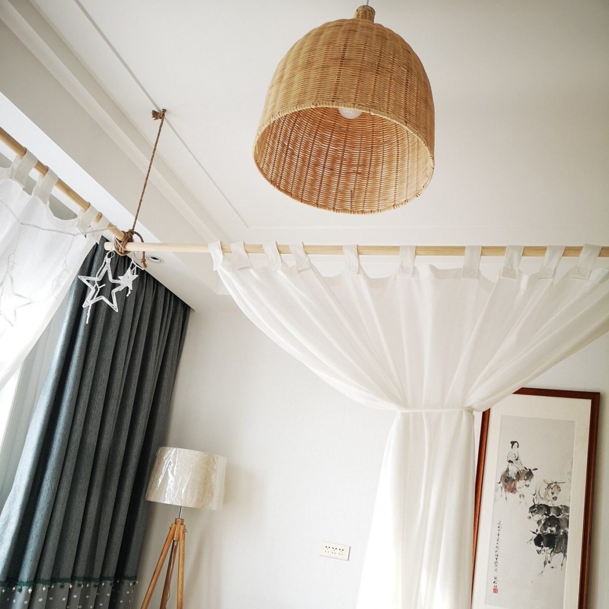 Nordic Rustic Rattan Pendant Light