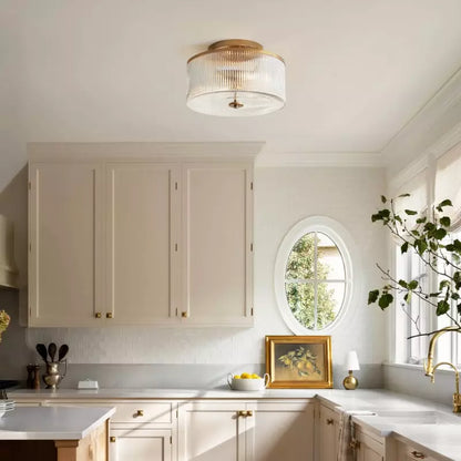 Lorienne Farmhouse Striped Glass Ceiling Light