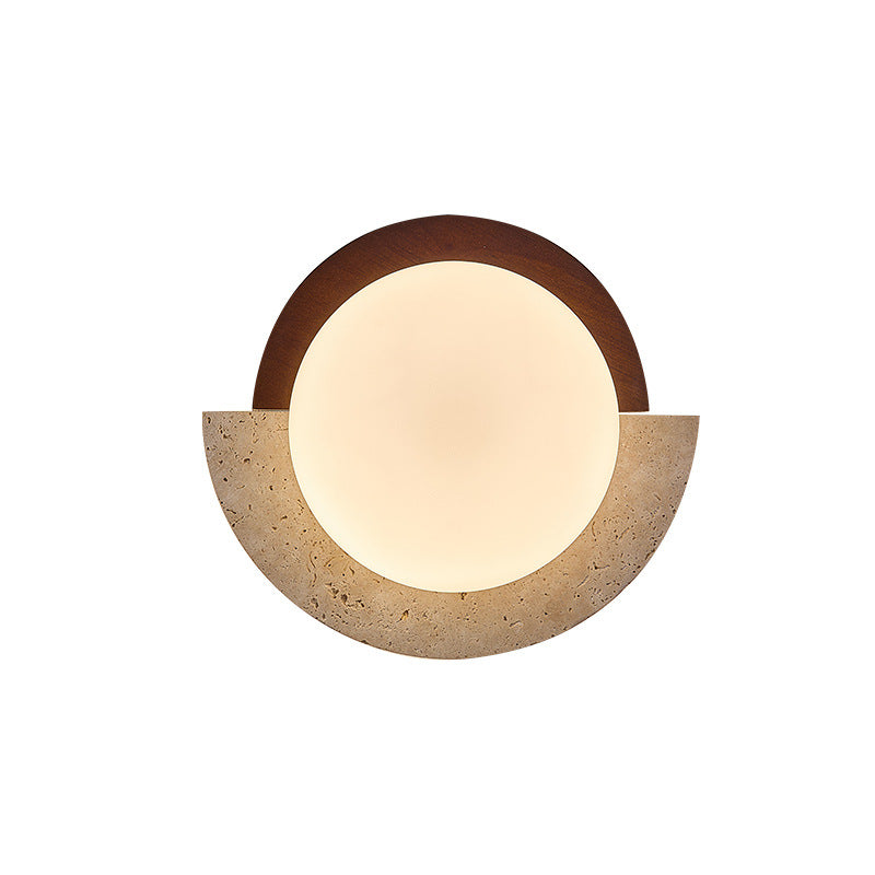 Modern Design Travertine Log Wabi-Sabi Style Wall Light