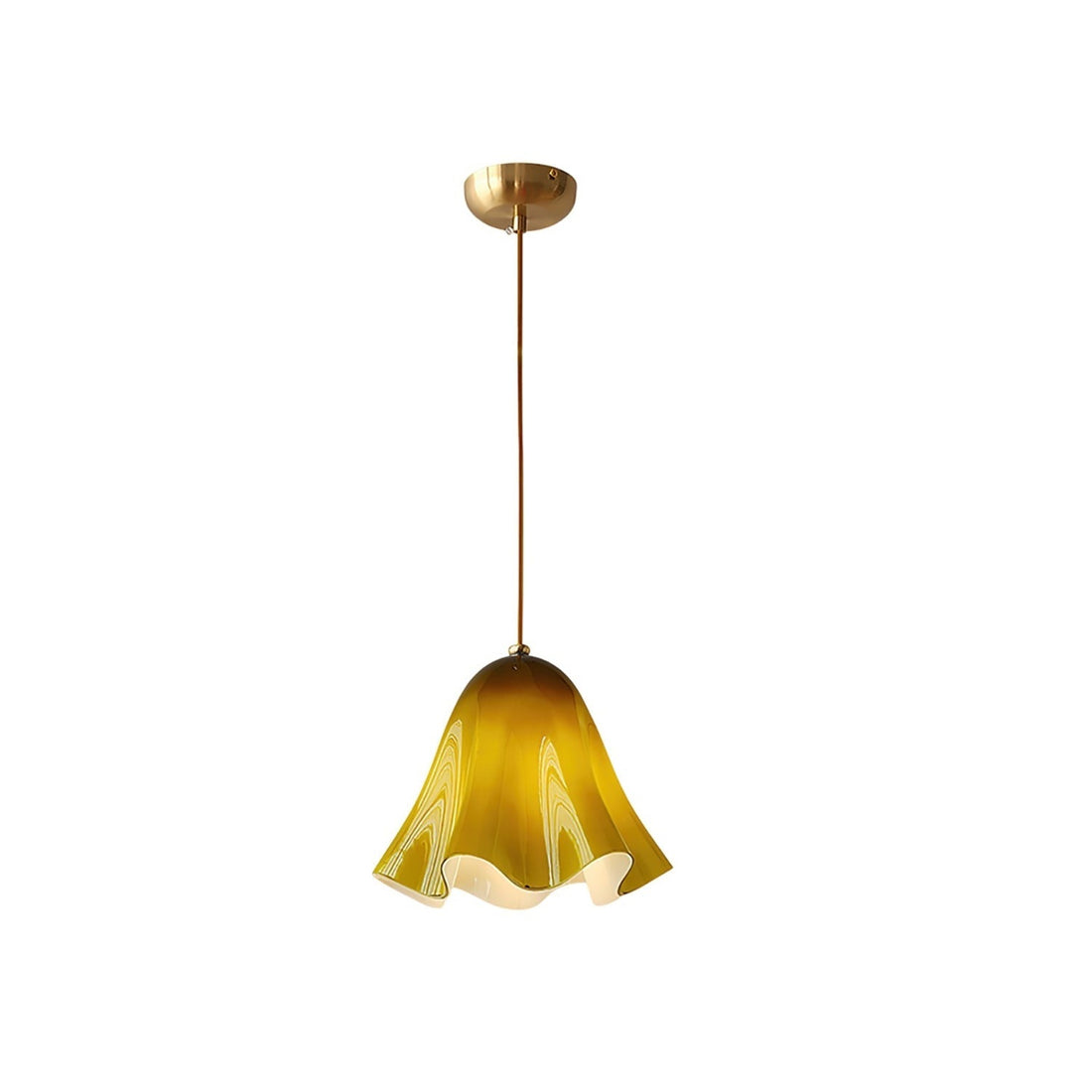 Green glass skirt pendant light