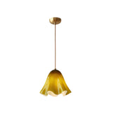 Green glass skirt pendant light
