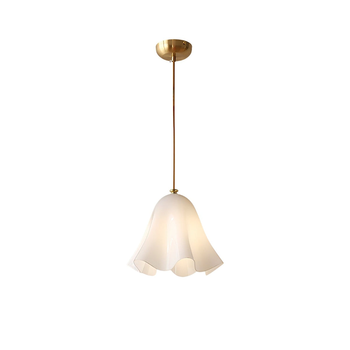 White glass skirt pendant light