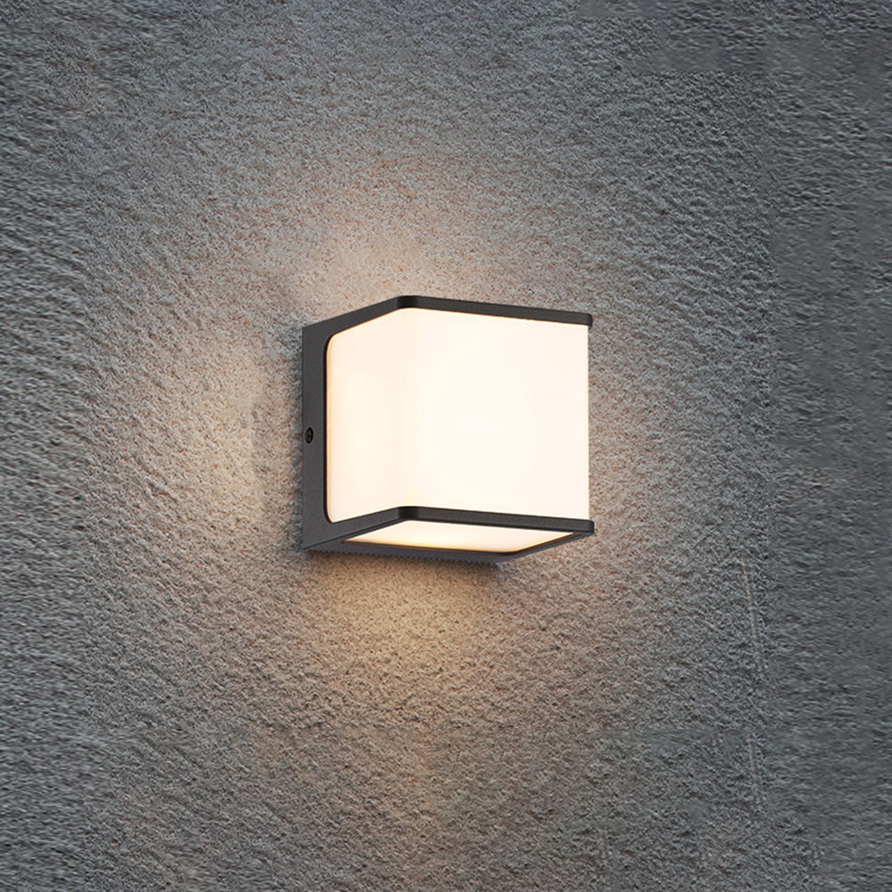 Lampada da parete esterna solare in acrilico rettangolare minimalista moderna, impermeabile IP65