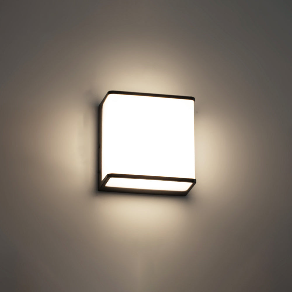 Lampada da parete esterna solare in acrilico rettangolare minimalista moderna, impermeabile IP65