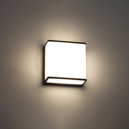 Lampada da parete esterna solare in acrilico rettangolare minimalista moderna, impermeabile IP65