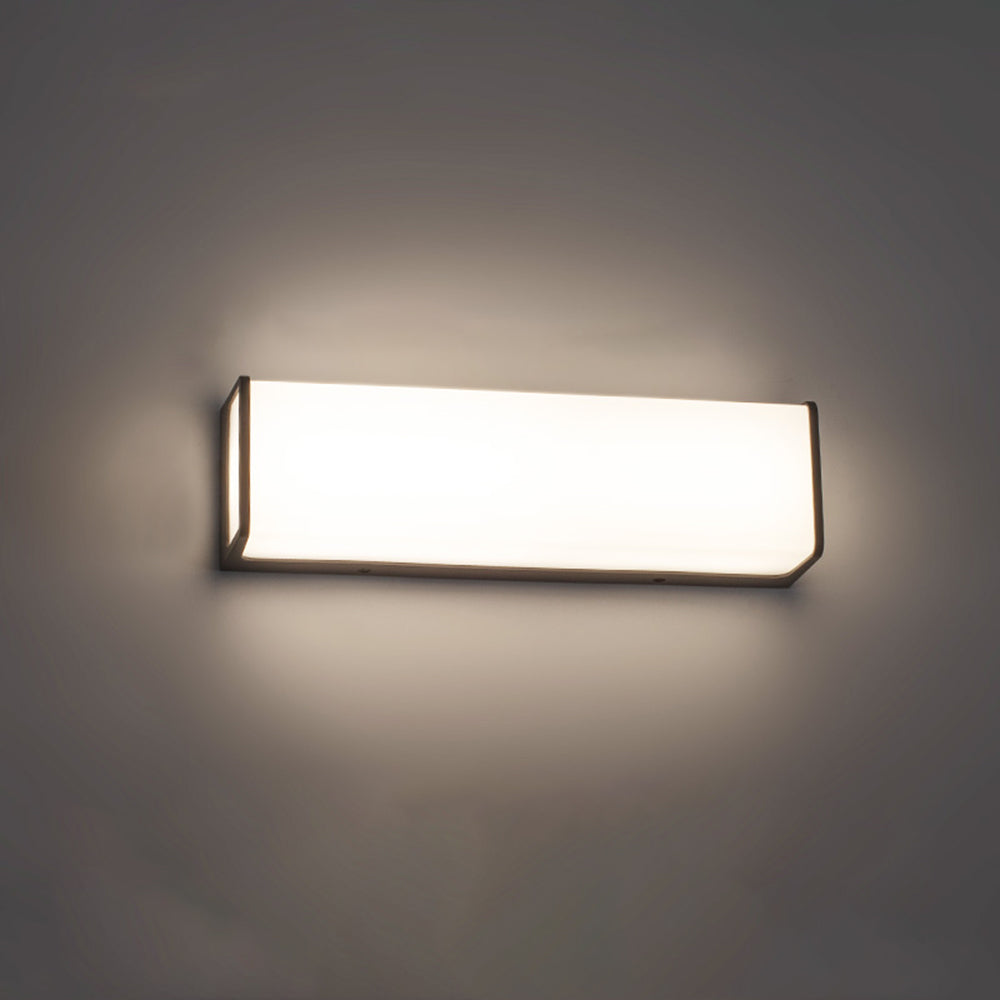 Lampada da parete esterna solare in acrilico rettangolare minimalista moderna, impermeabile IP65