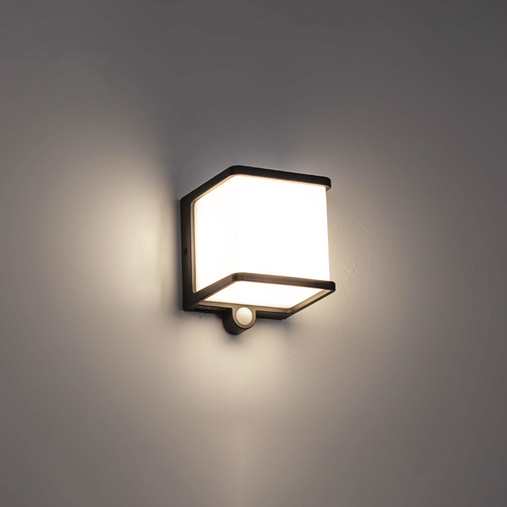 Lampada da parete esterna solare in acrilico rettangolare minimalista moderna, impermeabile IP65