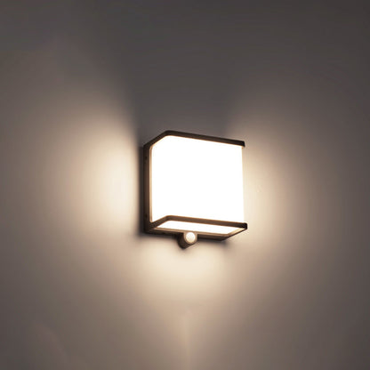 Lampada da parete esterna solare in acrilico rettangolare minimalista moderna, impermeabile IP65