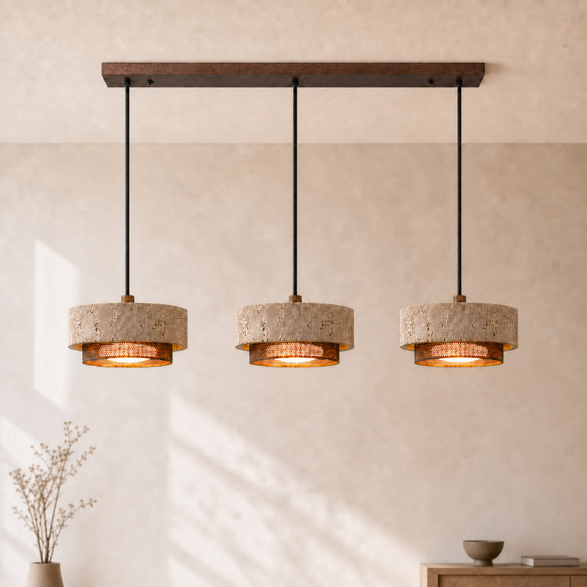 Kaelen Modern Travertine Pendant Light