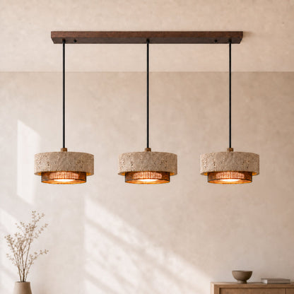 Kaelen Modern Travertine Pendant Light