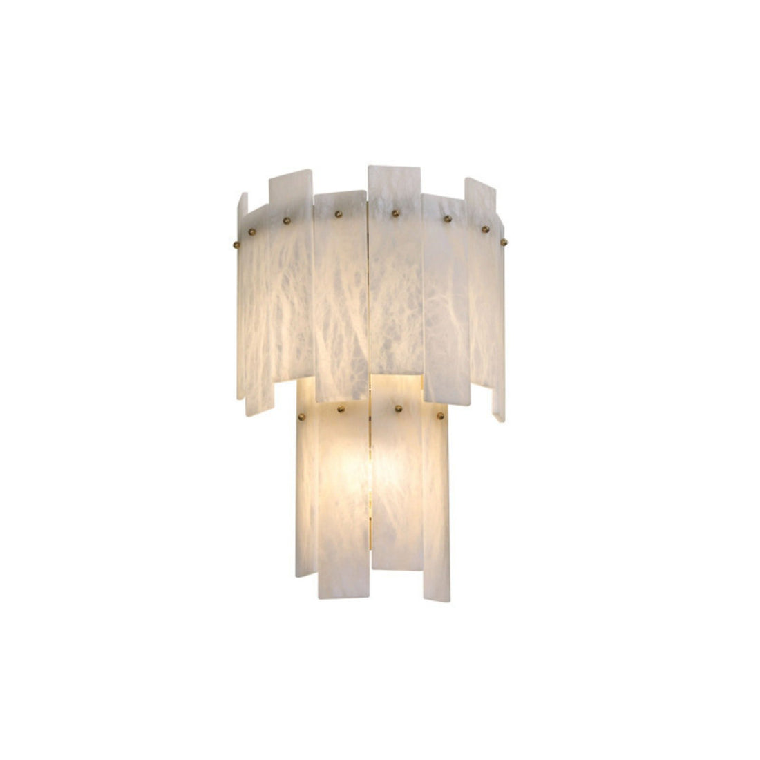 Solveig Nordic Alabaster Wall Light Two Tier on white background
