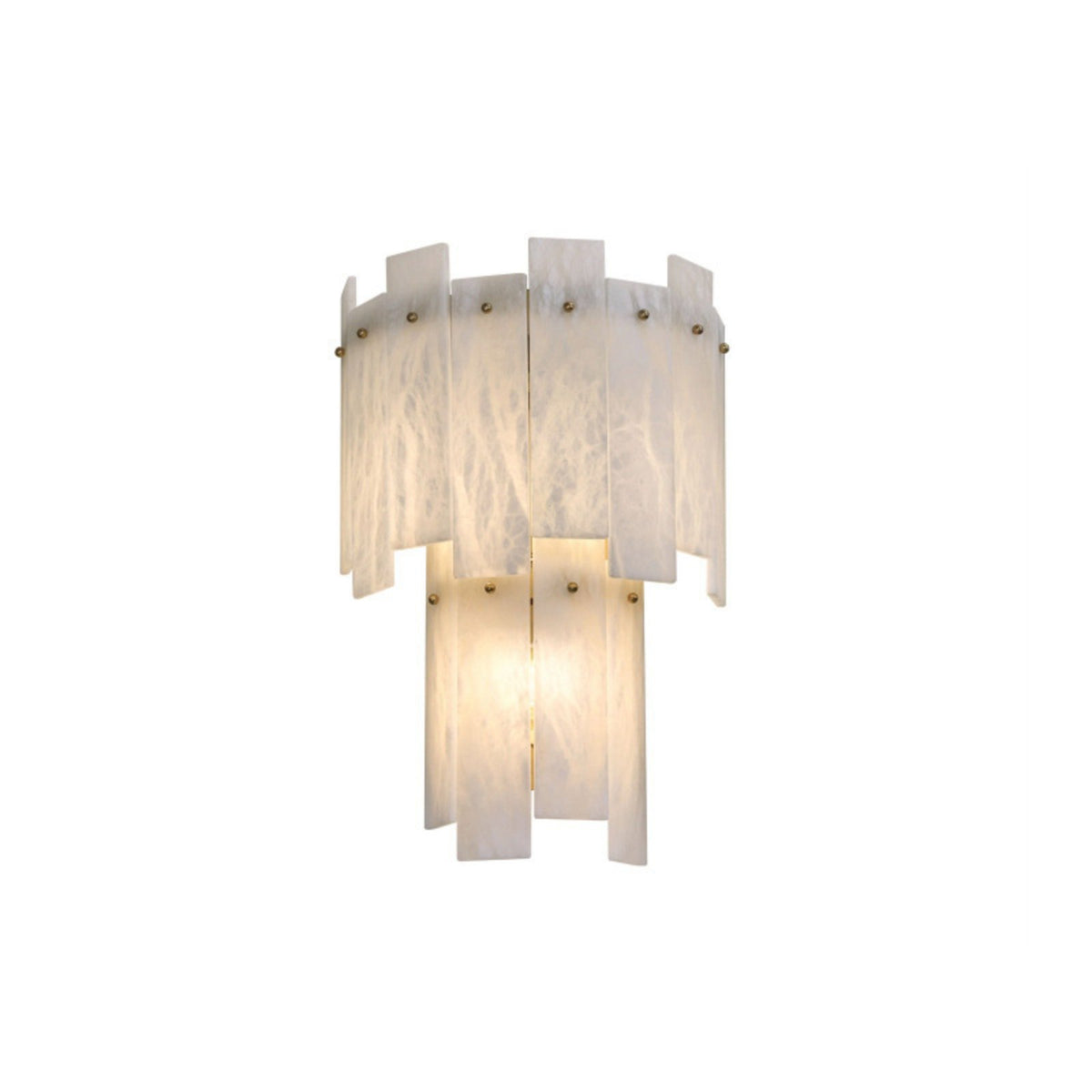 Solveig Nordic Alabaster Wall Light Two Tier on white background