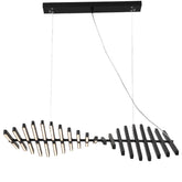 Talia twisted linear LED pendant light in black