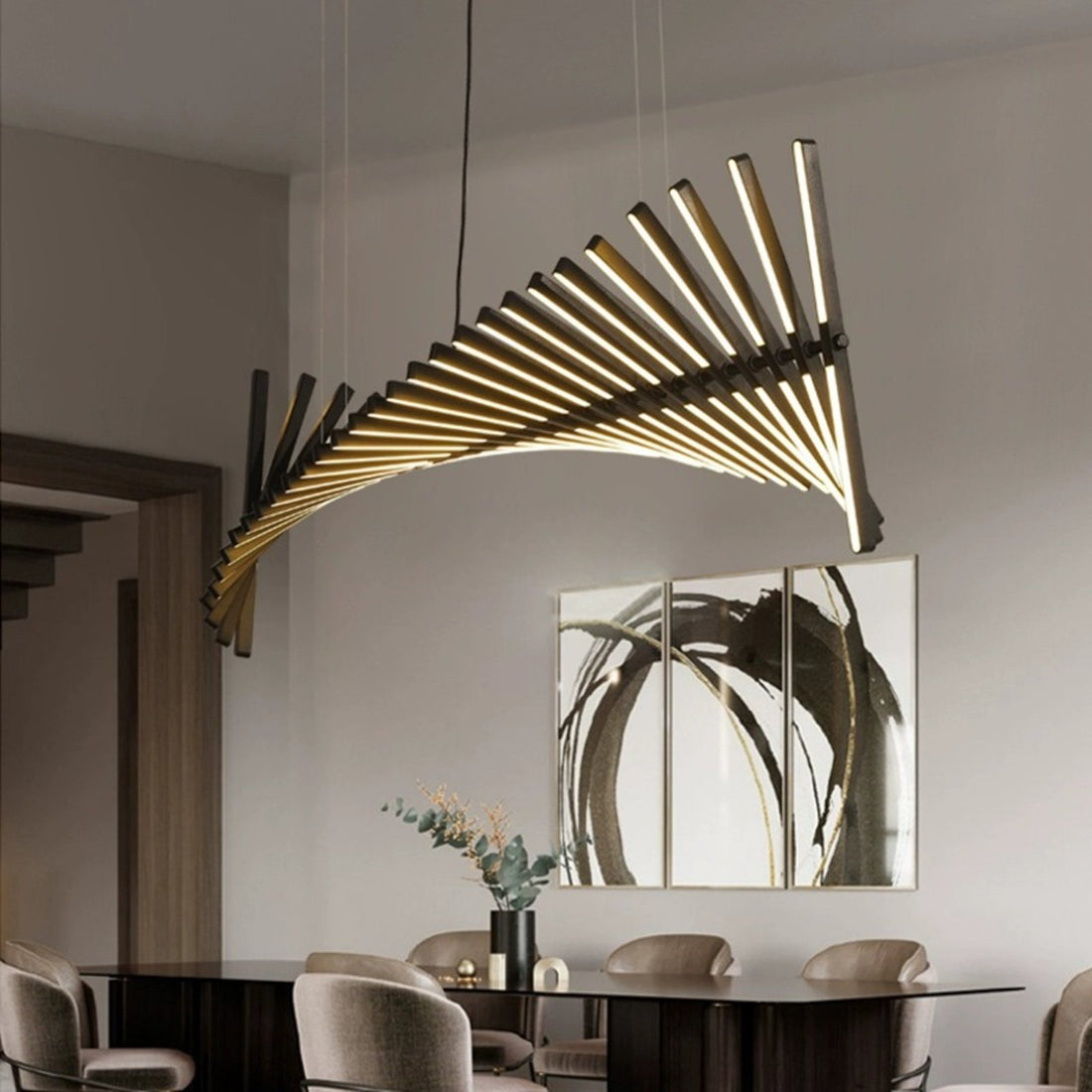 Talia pendant light above a dining table