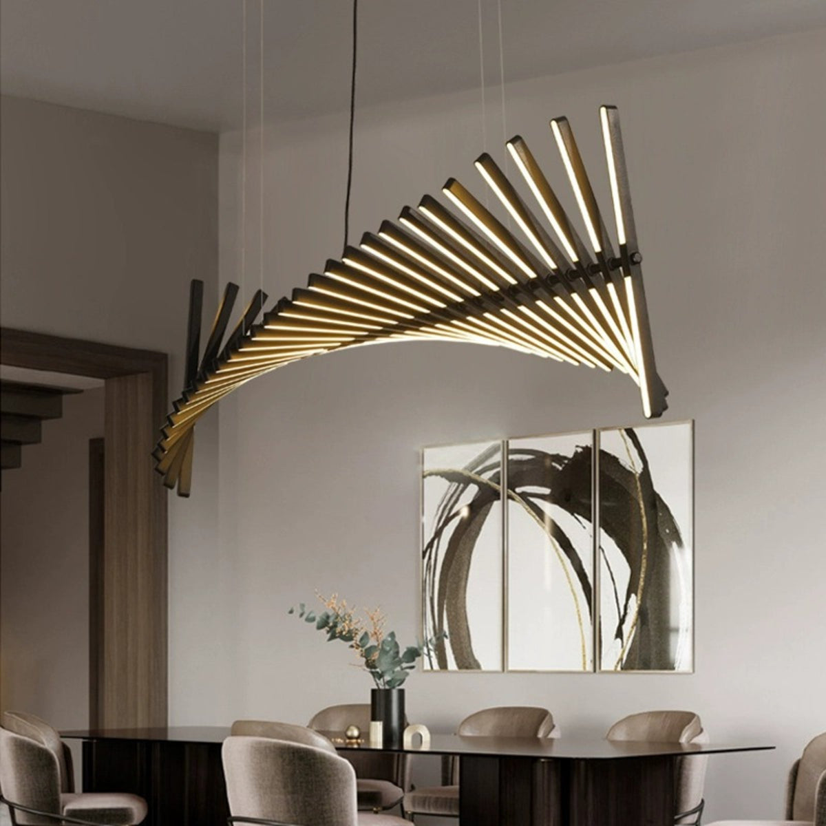 Talia pendant light above a dining table