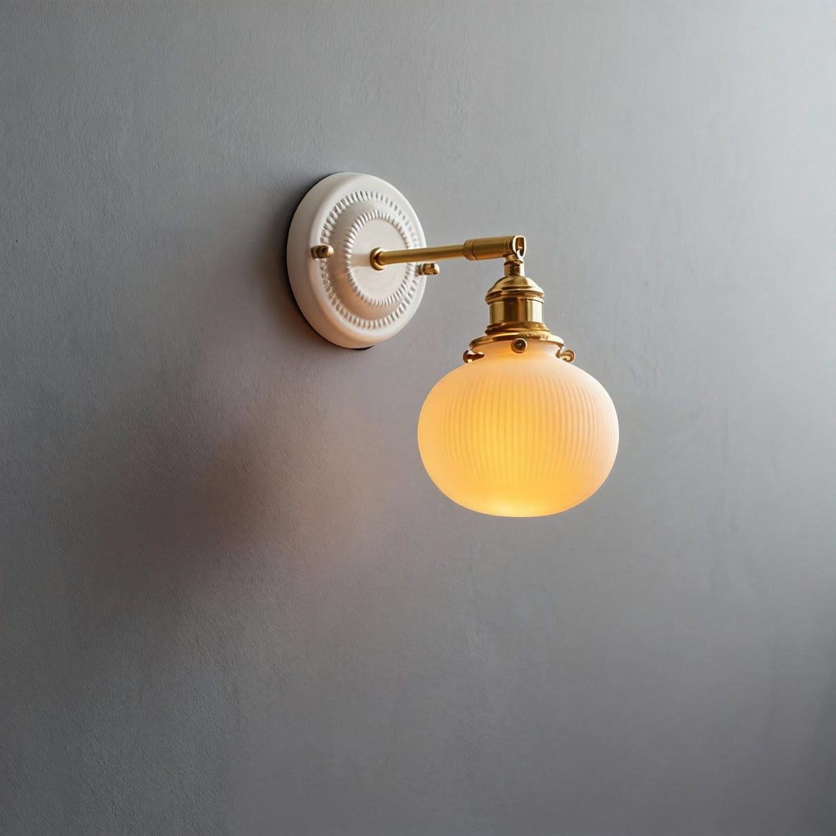 Suzu ribbed globe wall light