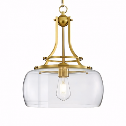 Aurielle Brushed Gold Clear Glass Pendant Light