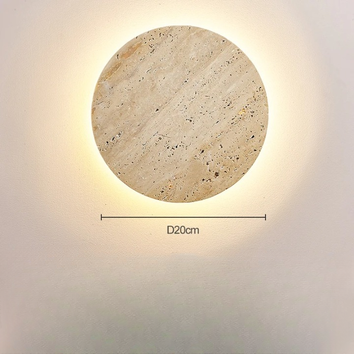 Travertine Stone Round LED Wall Lamp