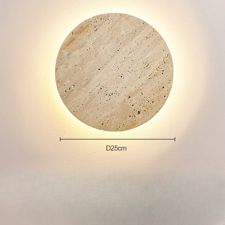 Travertine Stone Round LED Wall Lamp