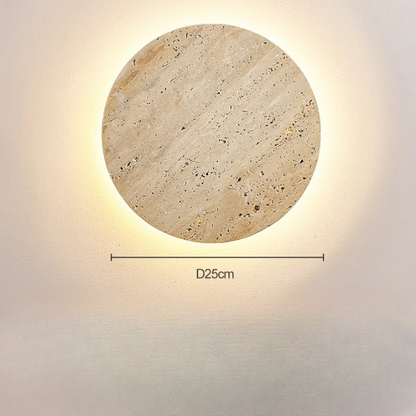 Travertine Stone Round LED Wall Lamp