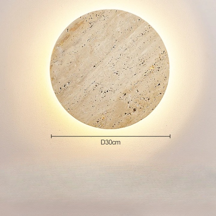 Travertine Stone Round LED Wall Lamp