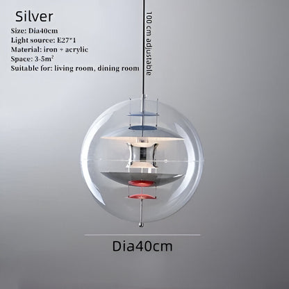 Nordic Acrylic Shade Iron Finish Alena Pendant Light