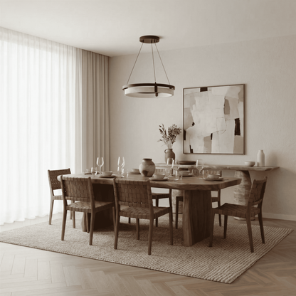 Aris Ring Modern Travertine Pendant Light