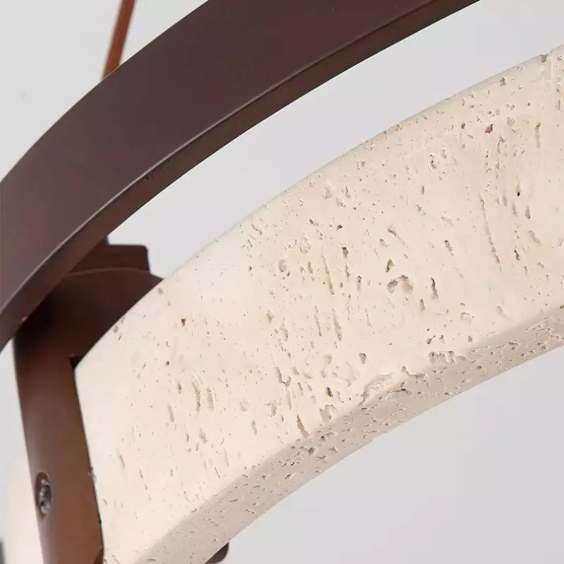 Aris Ring Modern Travertine Pendant Light