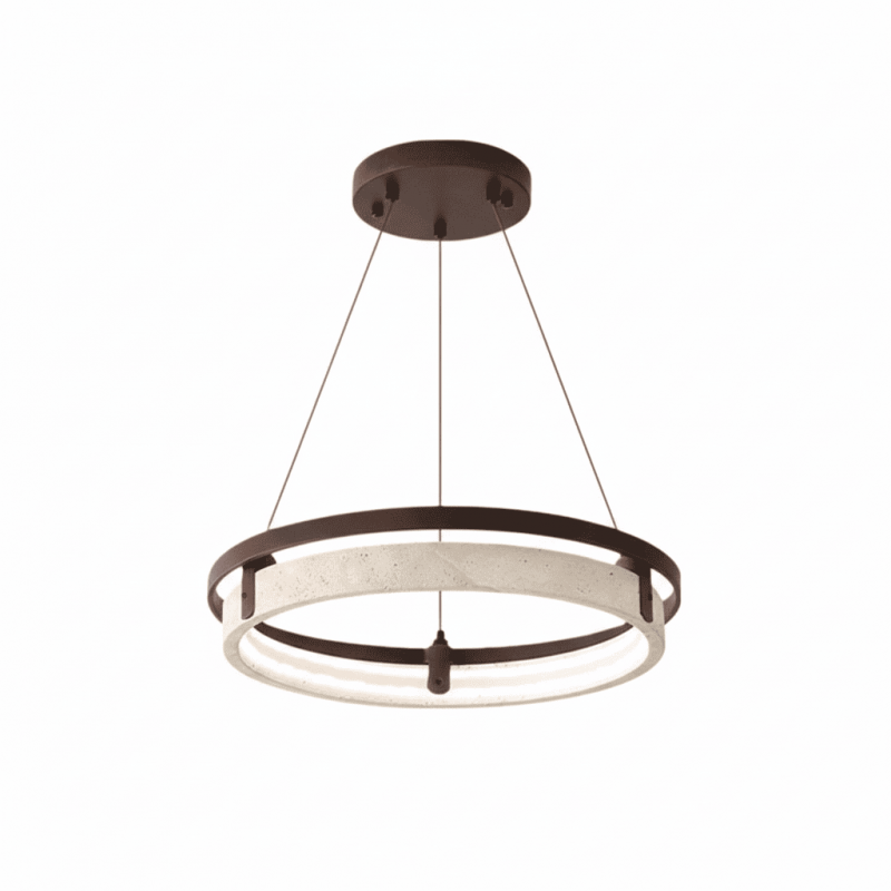 Aris Ring Modern Travertine Pendant Light
