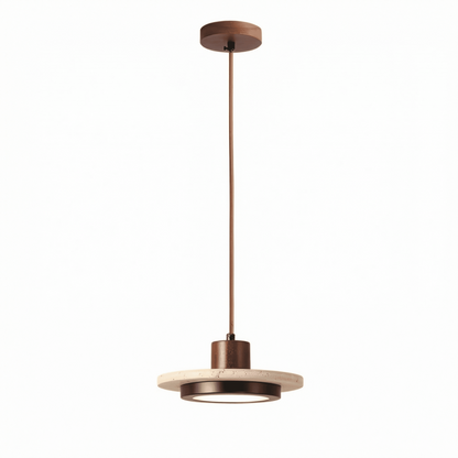 Sora Disc Modern Travertine Pendant Light