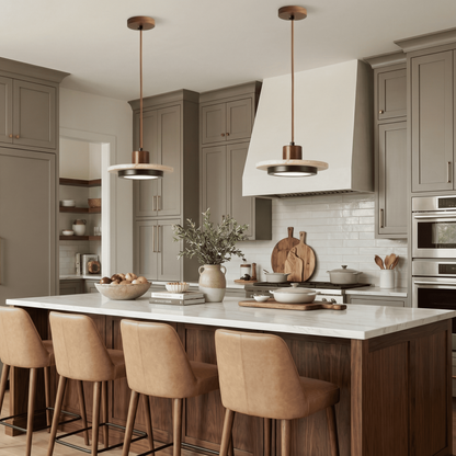 Sora Disc Modern Travertine Pendant Light