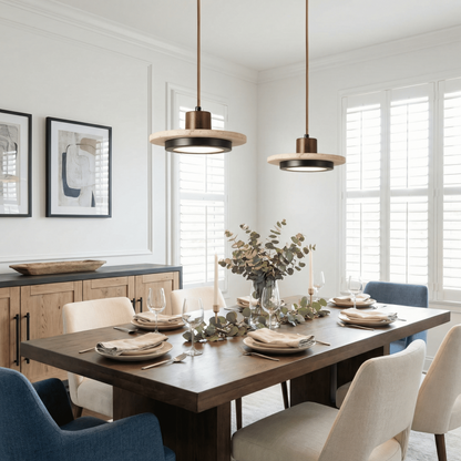 Sora Disc Modern Travertine Pendant Light