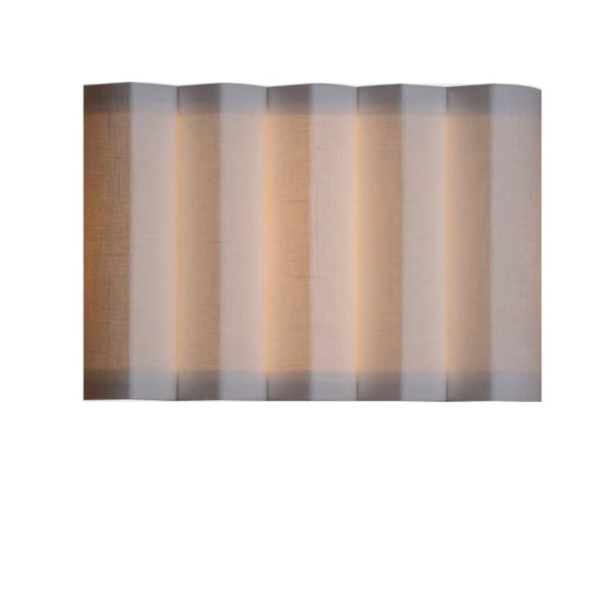 Front view of the Wave pleated linen wall lamp