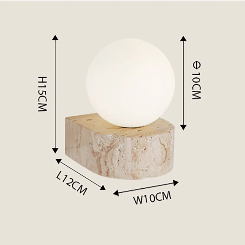 Natural Travertine Hemisphere Wall Sconce