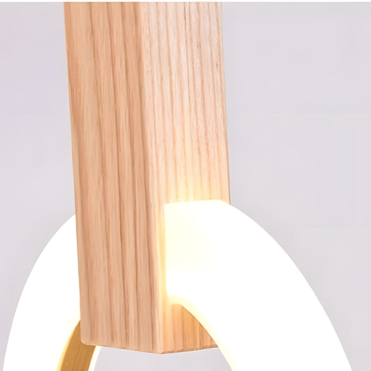 Close-up of the solid ash wood holder